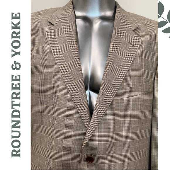 Roundtree & Yorke Wool-Silk Blend Blazer – Size 46L - Picture 3 of 8